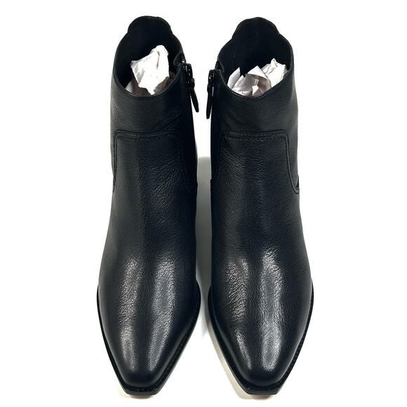 COLE HAAN Naia Black Leather Ankle Boot Bootie Womens Sz. 8.5B Side Zip New $200 - Picture 2 of 13